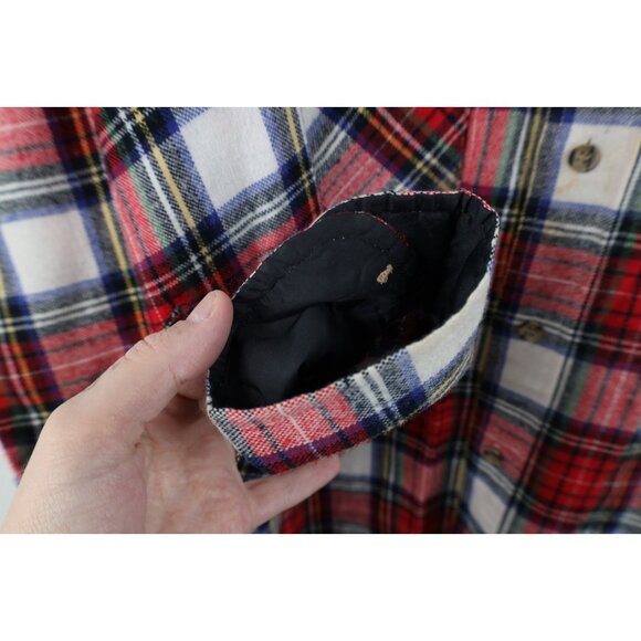 Vintage 80s 90s Streetwear Mens Large Double Pocket Knit Collared Button Shirt - Picture 8 of 14